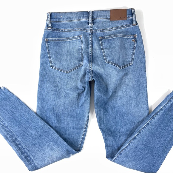 MADEWELL skinny JEANS 9” mid-rise Distressed medium wash blue denim jeans 27 - Picture 2 of 11